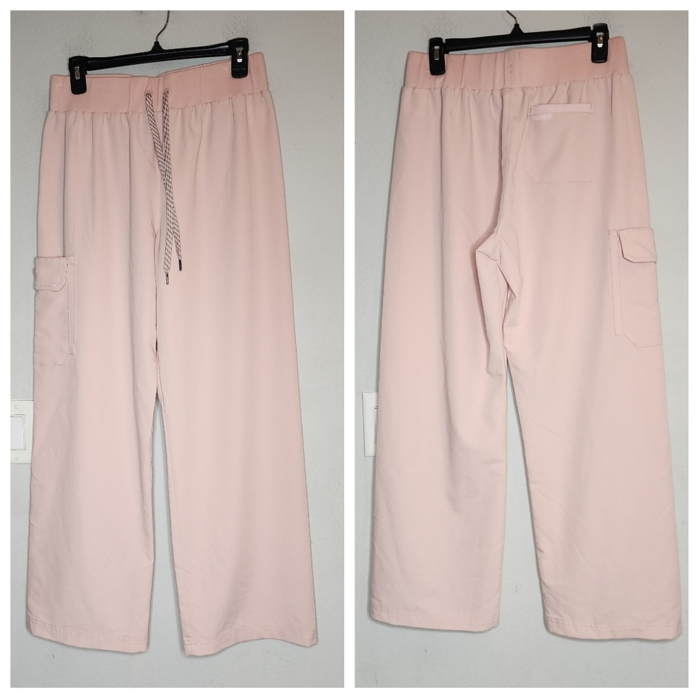 Jaanuu 4-Pocket Relaxed Essential Pant Cargo Size Large Petite Blush Pink J95165